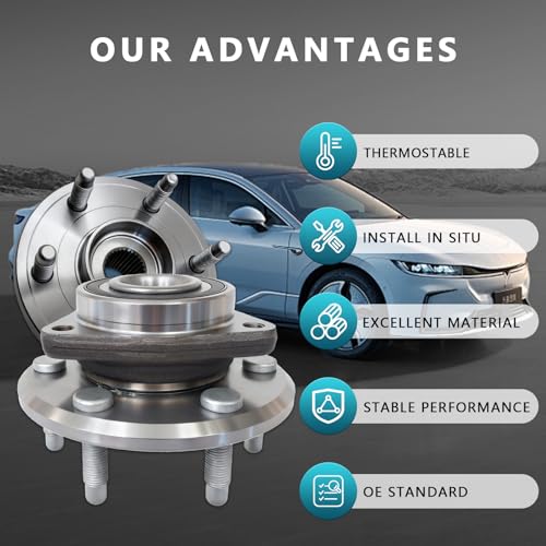 513277 Front Rear Wheel Bearing Hub Assembly for Buick Enclave 2008-2017, Chevrolet Traverse 2009-2017, GMC Acadia Limited 2007-2017, Saturn Outlook 2007-2010 (2PCS) - size: 513277