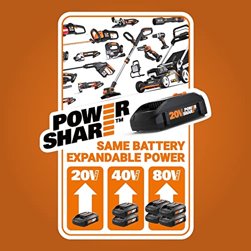 WORX 20V 1/2" Cordless Impact Wrench, WX272L | Brushless Motor, Battery Included, Charger Included - style: 20V Cordless Brushless Impact Wrench(Battery Pack & Charger)