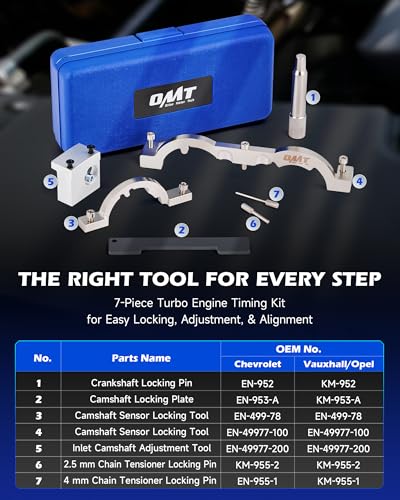 Orion Motor Tech Turbo Engine Timing Tool Kit Engine Camshaft Alignment Tool Set Compatible with 2009 to 2020 1.0 1.2 1.4L Chevrolet Chevy Aveo Cruze Orlando Vauxhall Opel Adam Ampera Astra J Cascada - color: blue
