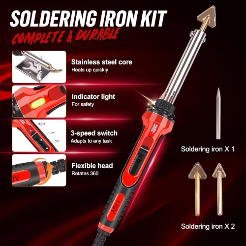 Plastic Welder Kit, 1200PCS Hot Stapler 40PCS Rods, 2 in 1 Welding Gun for Car Bumper Repair | 1200PCS Staples, Stainless Steel Mesh, Aluminum Tape, Sandpaper, Screwdriver, Plier, Stand, for Car Bumper, Dashboard, Kayak - color: Black