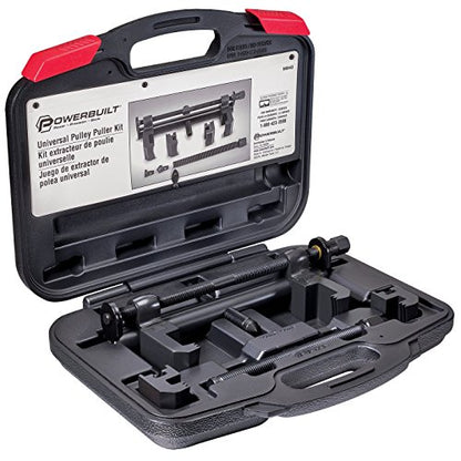 Powerbuilt Universal Pulley Puller Kit, Specialty Engine and Drive Train Tool Set, Remove Serpentine Pulleys, Service Car Vehicles, Storage Case 648443 - style: 8 Piece