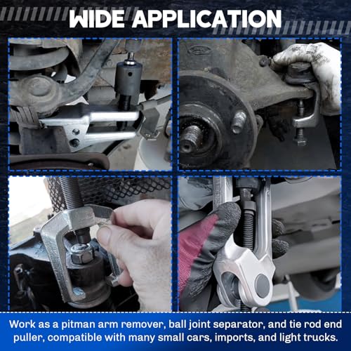 5-in-1 Ball Joint Separator | Pitman Arm Puller Tie Rod End Tool Set for Front End Service, Splitter Removal Kit Ball Joint Removal Tool (Blue) - color: Blue