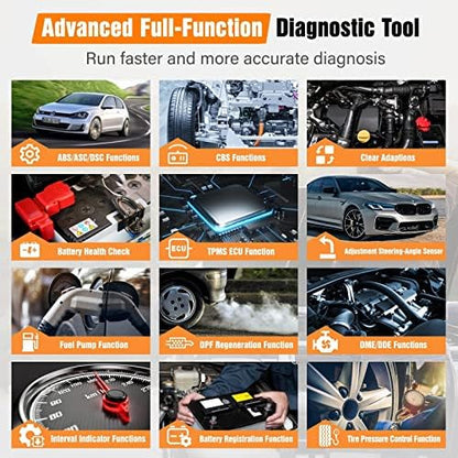 Launch Diagnostic Scanner Tool for BMW, 2024 Enhanced Multi-System OBD2 Scanner, Auto Fault Code Reader with Bi-Directional Control & Battery Registration for BMW After 1996