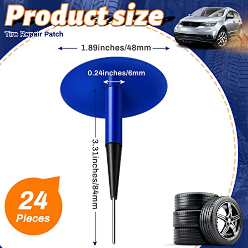 Frienda 24 Pcs Tire Patches Kit 1/4" x 1 7/8" Rubber Tire Repair Patch Mushroom Plug Kit Rubber Puncture Repair Plug for Car Motorcycle Truck Bus - size: 1/4" x 1 7/8"