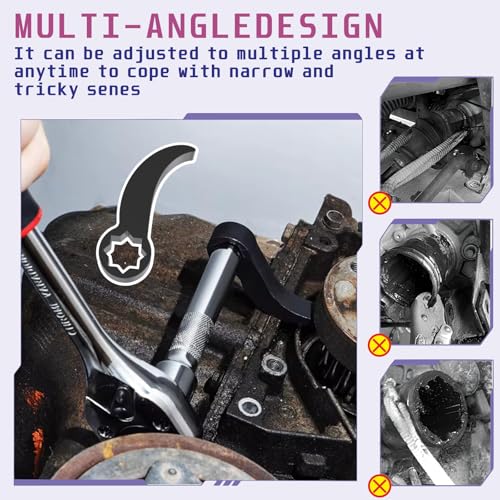 Universal CV Axle Removal Tool Set with Inner CV Axle Puller Tool with 5/8"-18 Slide Hammer and 3.75 inch CV Axle Shaft Puller Tool Kit and Pry Bar Wrench Adaptor Head - style: 3-in-1