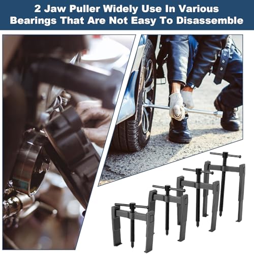 4 Pcs 2Jaw Gear Puller Set Jaw Bearing Puller Remover 8inch Adjustable 2 Jaw Pullers Tool，Pulley Pullers Removers Tool,Carbon Steel Pump Pulley Remover for Wheel, Bearings, Gears, Motorcyc