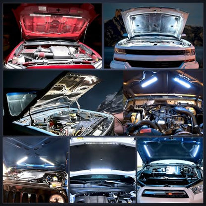 Nilight 2pcs Under Hood Light Strip 42LED Waterproof Underhood Work Light with On/Off Switch Blade Fuse Engine Bay Repair Light White 12V for Car Truck SUV - size: 15.7 inch 2 pieces