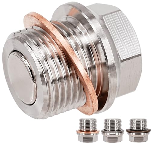 1PC M20x1.5 Stainless Steel Magnetic Engine Oil Drain Plug Fit for Subaru 08-14 Tribeca Forester Impreza Legacy WRX STI, Replace 32103-KA000 with Gasket 11126-AA000 - size: M20x1.5