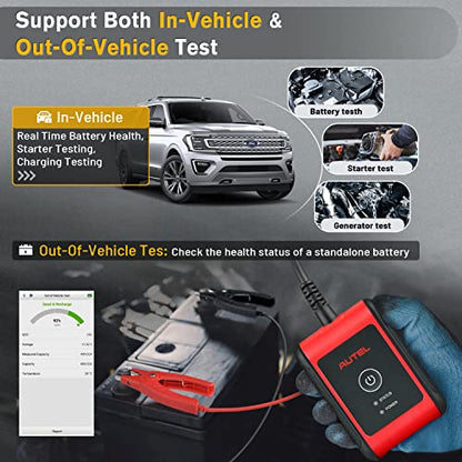 Autel MaxiBAS BT506 12V Battery Tester, 100-2000 CCA Digital Auto Battery Load Tester, Automotive Alternator Charging/Cranking System Analyzer for Car Truck Motorcycle ATV SUV Boat Yacht