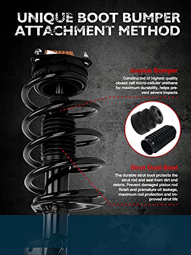 KAX Front Struts Fit for Grand Caravan 2008 2009 2010 Town & Country 2008-2010 3.8L V6, Front Shock Absorber Quick Complete Suspension Struts with Coil Spring, Replace 171128L 171128R Set of 2 - style: 171128L 171128R