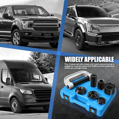 ‎DNA Motoring 10pcs Ball Joint Press Removal/Installation Tool Set with Adapters for Most 2WD 4WD Cars Light Trucks,Blue, TOOLS-00312 - style: 10 Ball Joint Press set 2