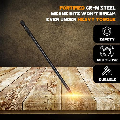 6" Long Allen Hex Bit Set (12 Pack of Drill Bits with Case) 6 Inch Allen Key Hex Bits in The Following SAE Sizes 1/16" 5/64", 3/32", 7/64", 1/8", 9/64", 5/32", 3/16", 7/32", 1/4", 5/16", 3/8 - style: Extra Long Hex Bits