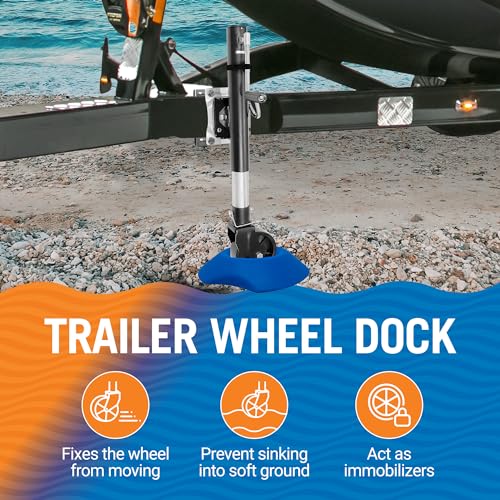 Trailer Wheel Chocks with Rope and Wheel Dock, for Boat Trailers, Travel Campers, RV Accessories, Travel Trailers, and All Trailer Tires - style: Wheel Dock