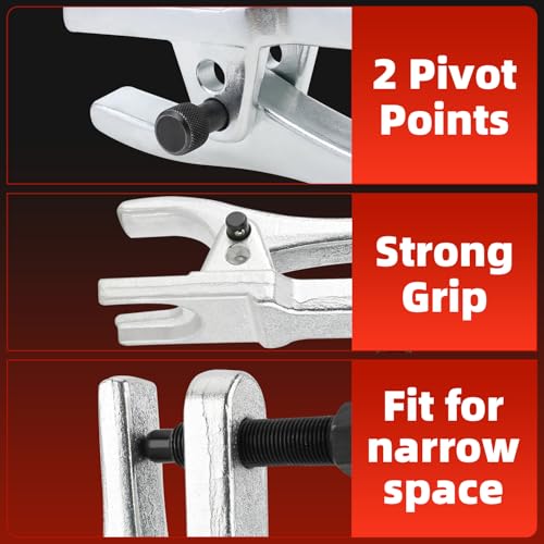 FreeTec 5 in 1 Ball Joint Separator, Pitman Arm Puller Heavy Duty, Tie Rod End Remover Front End Service Tool Set for Car SUV Light Truck