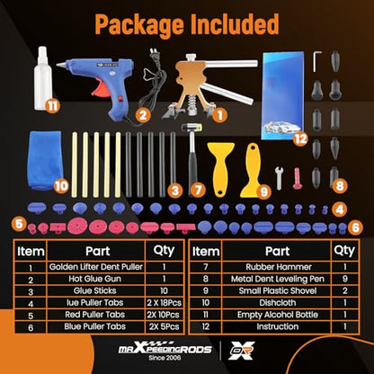 maXpeedingrods Dent Remover Tool for Car, Auto Dent Puller Kit, Paintless Small Dent Removal Kit, Car Body Dent Repair Tool Kit for Fridge Fefrigerator Metal Surface, 65 PCS - size: 65 PCS