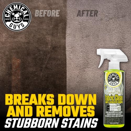 Chemical Guys, Citrus Fabric & Carpet Cleaner, Ready-to-Use Spray, 16 oz | Ready-to-use foaming spray lifts stains and odors from car seats, carpet and floor mats, safe on most fabrics - size: 16 oz