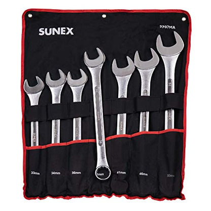 Sunex Tools 9707M Jumbo Metric Combination Wrench Set, 7Piece (Includes Roll-Case) - style: Jumbo Metric Wrench Set