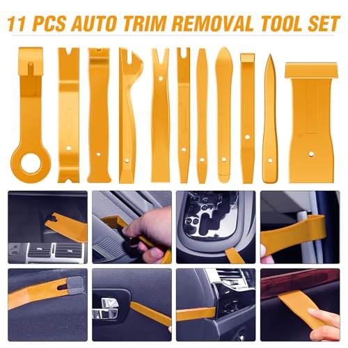 GOOACC 238Pcs Trim Removal Tool, Auto Push Pin Bumper Retainer Clip Set Fastener Terminal Remover Tool Adhesive Cable Clips Kit Car Panel Radio Removal Auto Clip Pliers, Yellow - color: 120Pcs Clips + 118 Remover Yellow