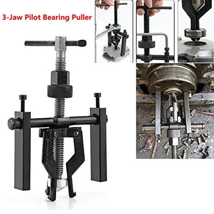 Qiilu Bearing Puller, 3 Jaw Bearing Puller Bushing Gear Extractor Wheel Bearing Puller Heavy Duty Automotive Machine Tool Kit for Car SUV 200mm Long