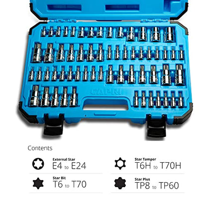 Capri Tools CP30031 Master Torx Star Socket Set, 60-Piece, Silver