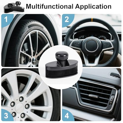 UNIMEIX Tire Shine Applicator Brush Large Vegan Oval Tire Shine Brush with Storage Stand for Vehicles Tire Shine Polish Wax and Car Wash