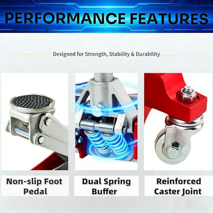 Low Profile Floor Jack 1.5 Ton, 3300LBS Hydraulic Car Jack with 3-3/20" to 14-10/27" Lift Range | Aluminum Steel Racing Jack with Dual Piston Quick Lift | Professional Garage Shop Equipment