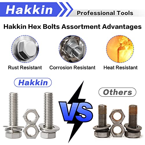 3/8-16 Hex Bolts and Nuts Kit 64PCS, 304 Stainless Steel 3/8” Heavy Duty Nuts and Bolts Screws Flat & Lock Washers Kit, Machine Screws Set with Storage Case - size: 64PCS 3/8-16 Hex Bolts Silver