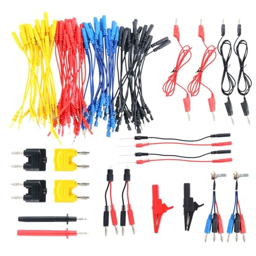 92pcs Automotive Circuit Test Leads Kit, Multimeter Test Leads Kit with Carrying Case, Multi Function Auto Diagnostic Electrical Test Kits with Alligator Clips, Probles, Connectors Adapter Cables
