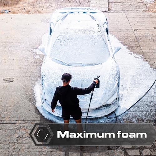 Blackline Foam Cannon PRO for Pressure Washers (Wide Mouth), Durable Car Wash Foam Gun, Easy to Use & Adjust, Creates Thick Foam, 1L Bottle & Snow Foam Lance w/ 1/4" Quick Connect - style: Foam Cannon Pro