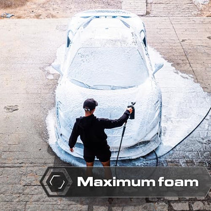 Blackline Foam Cannon PRO for Pressure Washers (Wide Mouth), Durable Car Wash Foam Gun, Easy to Use & Adjust, Creates Thick Foam, 1L Bottle & Snow Foam Lance w/ 1/4" Quick Connect - style: Foam Cannon Pro