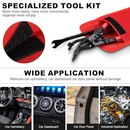 3 PCS Clip Removal Tool,Clip Pliers Fastener Remover,Car Trim Rivet Removal Pry Tool for Automotive Door Panel,Upholstery,Dashboard Red - color: red