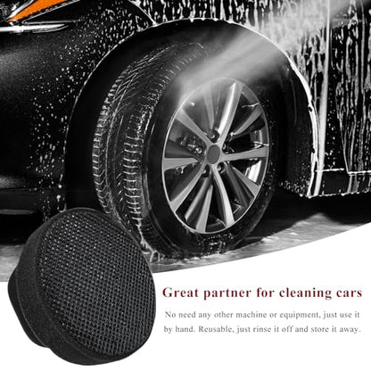Synthetic Clay Bar Ball, Hand Disc Clay Bar Sponge for Car Waxing & Polishing, Reusable Detailing Clay Pad Paint Surface Cleaning Tool for SUV Truck Sedan, Car Accessories (Black) - color: Black