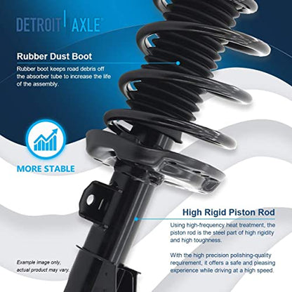Detroit Axle - Front Struts w/Coil Springs Rear Shock Absorbers Replacement for 2011-2016 Buick LaCrosse FWD 2.4L - size: 4AQ47278/Shock Kit
