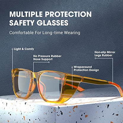 Safety Glasses Anti-Fog Goggles Protective Eyewear Anti Blue Light Protection Glasses For Women And Men - color: Orange