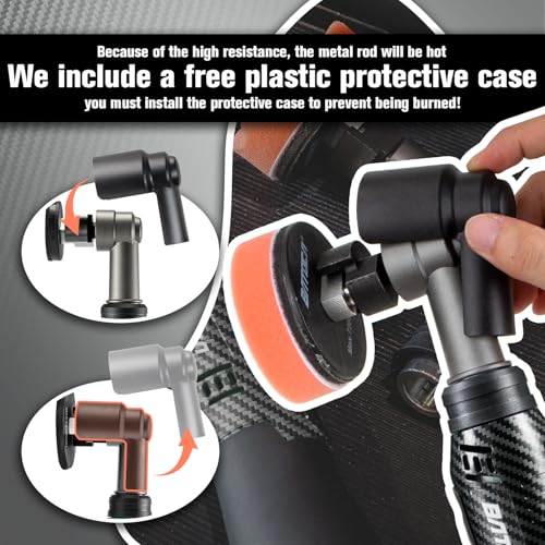BATOCA S6 Mini Cordless Polisher for Car Detailing, 2x2.0Ah Batteries, 0mm Rotary Buffer & 12mm Dual Action Polisher 1-3 Inch, 2 Different Speeds Heads Systems, 4.2k-21k, 1-5k RPM Carbon Style - size: Carbon Style with 2 batteries