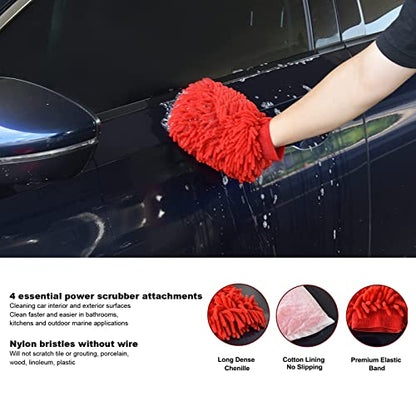18pcs Car Wash Cleaning Tools Kit, Car Detailing Brush Set with Collapsible Bucket Wash Mitt, Tire Brush for Cleaning Automobile Interior, Exterior, Wheels, Dashboard, Leather, Air Vents