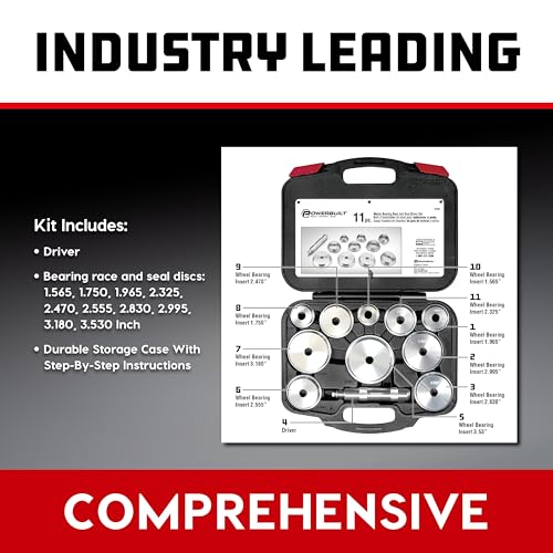 Powerbuilt 11 Piece Master Bearing Race and Seal Driver Tool Set, Bearing Press Kit, Seal Installer Bearing Driver Kit for Bearing Installation, Storage Case - 648996 - style: 11 Piece