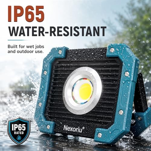 Hands-Free Magnetic LED Work Light Rechargeable, 1200LM Super Bright Light | IP66 Waterproof COB Mechanics Light with Strong Magnet & 180° Stand for Car Repair, Garage, Job Site & Power Outage