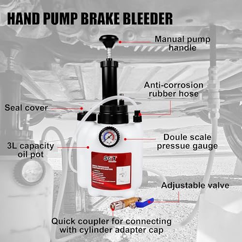 SGT 3L Transmission Fluid Pump Set,Transmission Filler Pump with 15pc ATF Adapters,Manual Transmission Fluid Transfer Pump with Pressure Gauge, Automotive Transmission Dispenser Pump Tool
