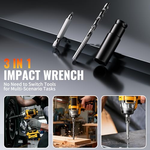 Cordless Impact Wrench: Brushless 1/2-inch，Power Impact Gun Kit Variable Speed Electric Impact Driver, Equipped with 2×4.0Ah Batteries, Fast Charger and 5 Sockets - style: Package A