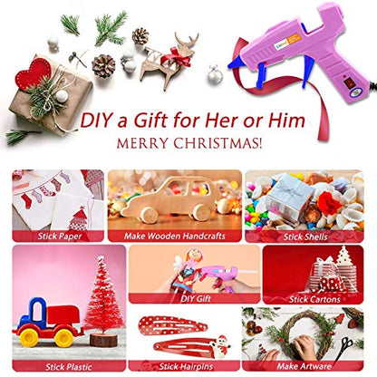 Liumai Glue Gun, Hot Glue Gun Kit with 30 Glue Sticks, Mini Hot Melt Glue Gun for Crafts, Mini Craft Glue Guns with Carry Case for School DIY Arts and Home Repair - color: Purple