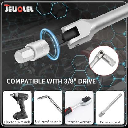 20PCS 3/8" Drive Oil Drain Sump Plug Key Set, Drain Plug Socket Kit | Hex, Square Triangle, Torx, Spline, Gearbox, Engine Repair, Mechanic tool, Oil Sump, Differential, Back Axle, Socket Wrench