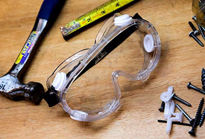Protective Safety Goggles, Clear Lens & Anti Fog, Adjustable Head Belt Lightweight & Durable, 6 Pack - style: Clear Lens 6 Pack Safety Goggle
