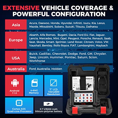 Autel MaxiCOM MK808S-TS Scanner, Complete TPMS Check/Activate/Relearn Tool, Same as MX808S-TS MK808Z-TS, 28+Service, BT Full System Scan, Bidirectional, FCA AutoAuth,Upgrade of MK808BT PRO MK808S