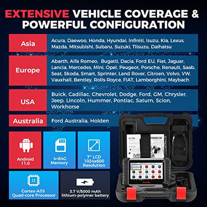 Autel MaxiCOM MK808S-TS Scanner, Complete TPMS Check/Activate/Relearn Tool, Same as MX808S-TS MK808Z-TS, 28+Service, BT Full System Scan, Bidirectional, FCA AutoAuth,Upgrade of MK808BT PRO MK808S