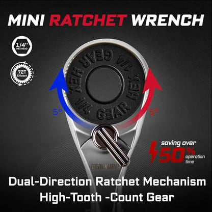 Geinxurn 21 Pieces Tool Kit Include Mini Ratchet Wrench, S2 Steel Screwdriver Bit, Mini Screwdriver Handle, Magnetic Locking Bit Holde, Socket Wrench Nut Driver Set. Portable Hand Tools Set for Repair - style: RM021-US