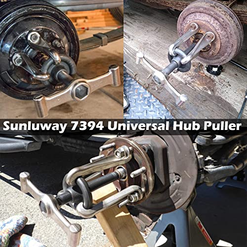 Sunluway Universal 7394 Hub Puller Brake Drum Puller Heavy-Duty Wheel Hub Removal Tool
