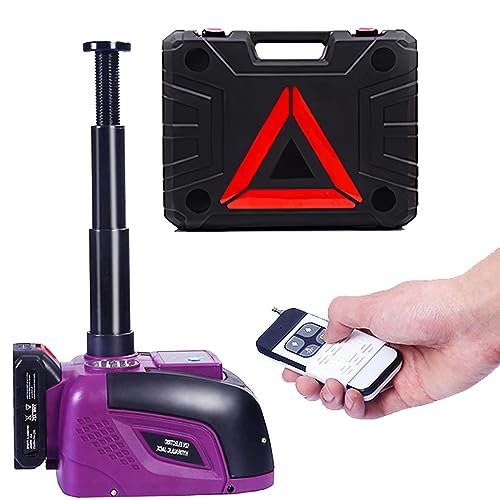 Electric Car Jack Hydraulic Cordless Remote Control 5 Ton 12V Small Portable Cordless Floor Jack Lift for SUV Sedan Vehicle MPV Car Change Tire Emergency Repair Tyre Purple
