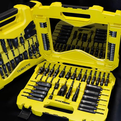 60pcs Magnetic Nut Driver Set for Impact Drills - Deep Nut Drivers, Metric & SAE Socket Adapters, Bit Extension, 1/4'' Quick Change, Wing Nut Driver, Pivoting Nutsetter, S2 Steel Bits, Upgraded Box - style: 60 piece