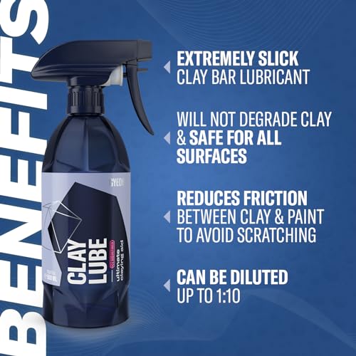 Gyeon ClayLube Ultra Slick Clay Bar Lubricant for Paint Prep Coating 500ml | Ultra-slick clay lubricant gives clay bars, mitts, and discs the glide needed to lift bonded fallout without marring paint.